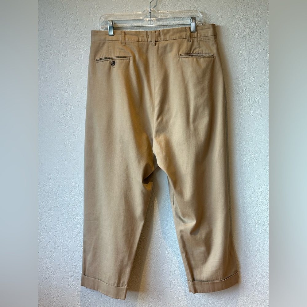 R13 Cropped Triple-pleat Crossover Trousers In Beige - Picture 8 of 16